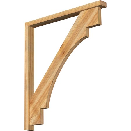 Ekena Millwork Merced Block Rough Sawn Bracket w/ Offset Brace, Western Red Cedar, 4"W x 42"D x 48"H BKT0402X42X48MRC05RWR
